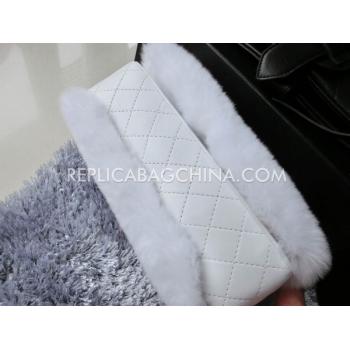 Chanel White Velvet Wallet Purse