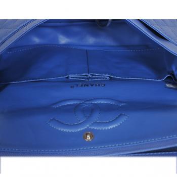 Chanel  Flap bags 35980 Blue Cow Leather Small Handbags