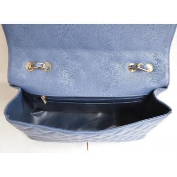 Replica Chanel  Flap bags 28600 Blue Cow Leather Medium Handbags