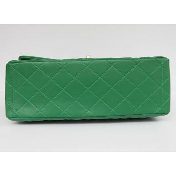 Chanel  Flap bags 01116 Green Lambskin Medium Handbag