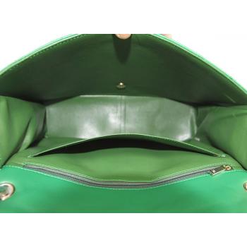 Chanel  Flap bags 01116 Green Lambskin Medium Handbag