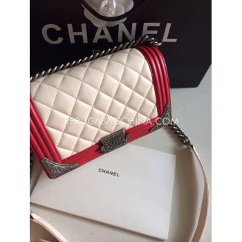 Chanel Calfskin Cross Body Bag Le Boy  Khaki