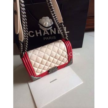 Chanel Calfskin Cross Body Bag Le Boy  Khaki