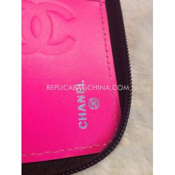 Replica Chanel Wallet Double C Logo Black Leather Purse