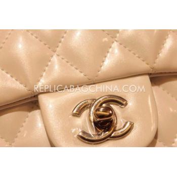 Cheap Chanel Mini Khaki Handbag Patent Leather  Flap