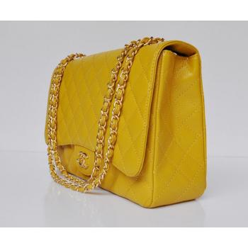 Chanel  Flap bags 47600 Yellow Medium HandBags