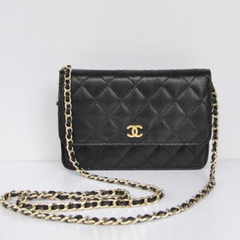 Chanel Mini bags 33814 Black Lambskin Cross Body Bag Replica