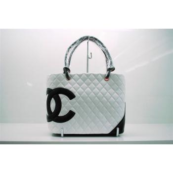 Chanel Cambon bags 9005 White Lambskin Ladies