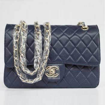 Chanel  Flap bags 01112 Blue Cow Leather Ladies Handbag