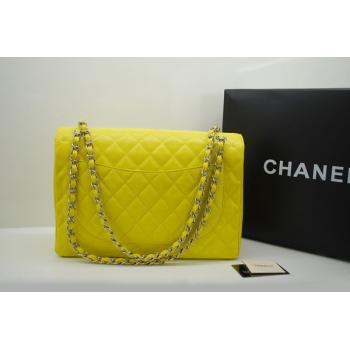 Chanel 36070 Yellow Lambskin Medium Bags Replica