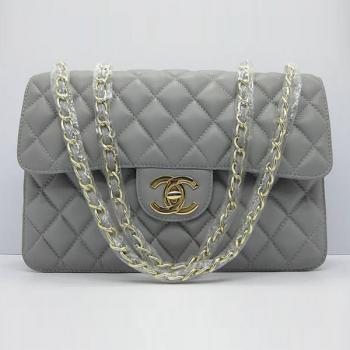 Chanel  Flap bags 48220 Grey Lambskin Ladies Bag