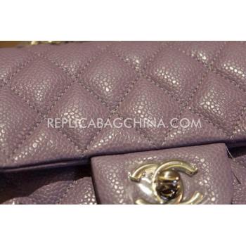 Chanel  Flap Handbag Snakeskin Mini Purple