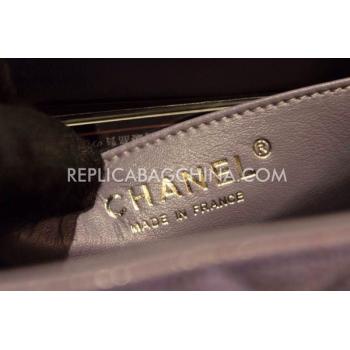 Chanel  Flap Handbag Snakeskin Mini Purple