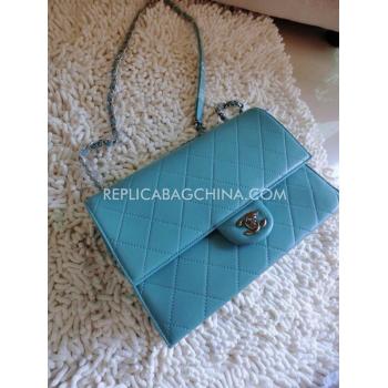 Chanel  Flap 2way New Arrival Blue Lambskin