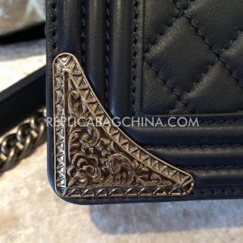 Chanel Leather Blue Le Boy Shoulder Bag