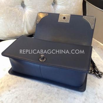 Chanel Leather Blue Le Boy Shoulder Bag