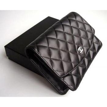 Chanel Wallet C2611 Black Lambskin Small Wallet