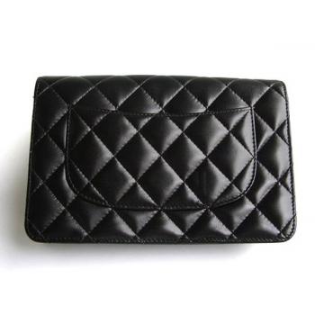 Chanel Wallet C2611 Black Lambskin Small Wallet