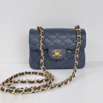 Cheap Chanel  Flap bags 1115 Blue Small Ladies