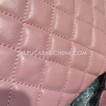 Chanel Handbag Fanny Pack Genuine Leather Pink