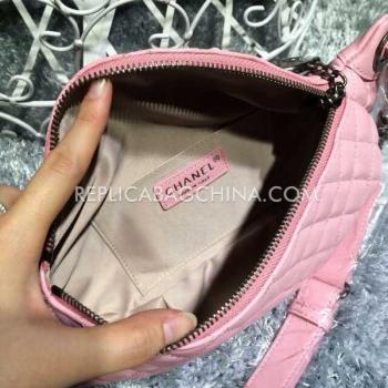 Chanel Handbag Fanny Pack Genuine Leather Pink