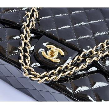 Chanel  Flap bags 47600 Black Enamel Medium Handbags