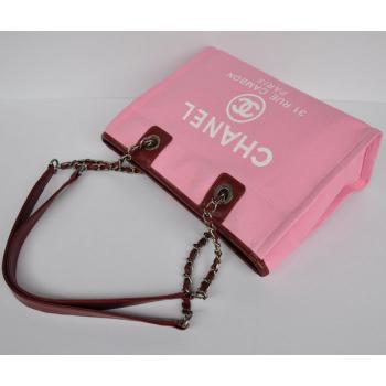 Chanel 2024 New Chanel 66939 Pink Canvas Cross Body Bag