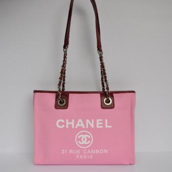 Chanel 2024 New Chanel 66939 Pink Canvas Cross Body Bag