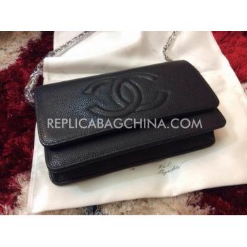 Chanel Wallet Leather Black Purse