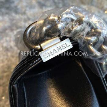 Cheap Chanel Patent Leather  Black Shoulder Bag Le Boy