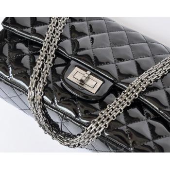 Chanel 2.55 Reissue Flap 30227 Black Enamel Cross Body Bag HM09879