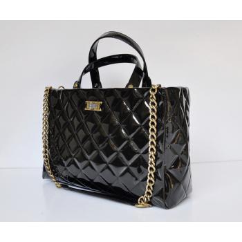 Replica Chanel 2024 New Chanel 66818 Black Enamel Ladies Handbags