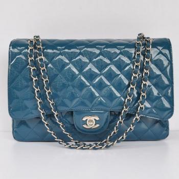 Chanel  Flap bags 28601 Blue Enamel HandBags