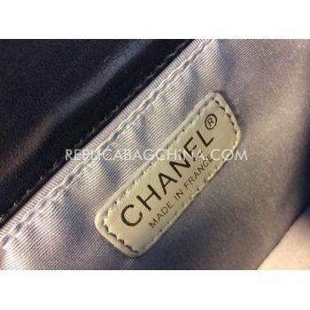 Chanel Shoulder Bag Le Boy  Blue Genuine Leather