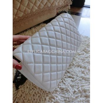 Chanel Shoulder Bag Handbag  White Leather