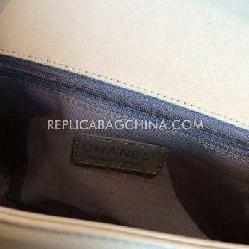 Cheap Chanel Calfskin Le Boy White Handbag