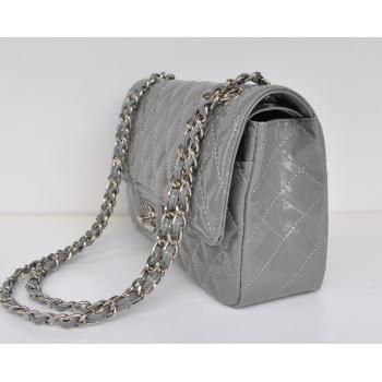 Chanel  Flap bags 1112 Grey Enamel Cross Body Bag Replica