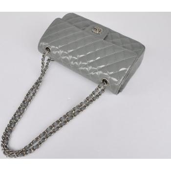 Chanel  Flap bags 1112 Grey Enamel Cross Body Bag Replica