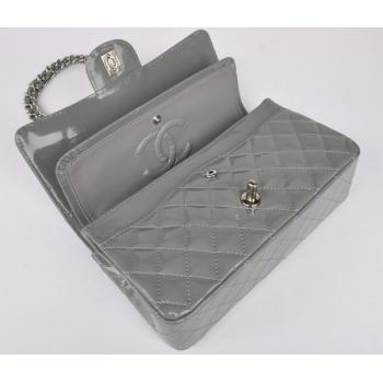 Chanel  Flap bags 1112 Grey Enamel Cross Body Bag Replica