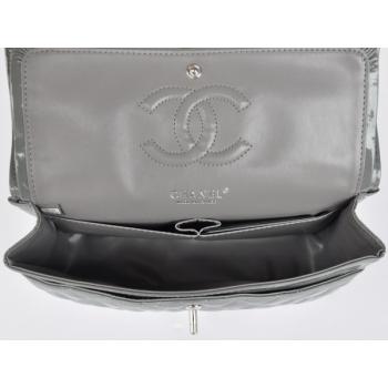 Chanel  Flap bags 1112 Grey Enamel Cross Body Bag Replica