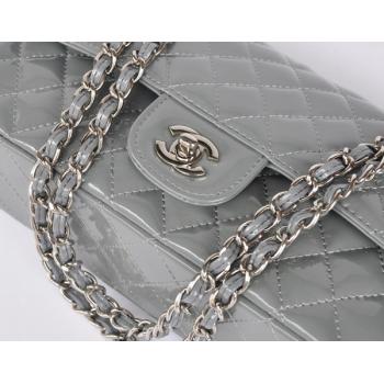 Chanel  Flap bags 1112 Grey Enamel Cross Body Bag Replica