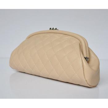 Replica Cheap Chanel Clutches 32342 Apricot Cow Leather Evening Bag