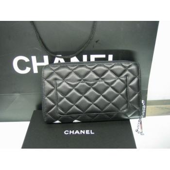 Chanel Wallet 26710 Black Lambskin Small Wallet Replica