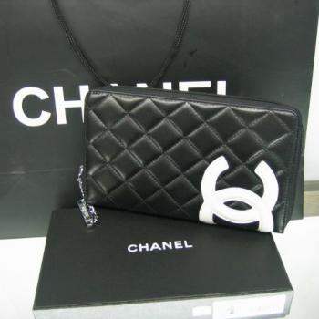 Chanel Wallet 26710 Black Lambskin Small Wallet Replica