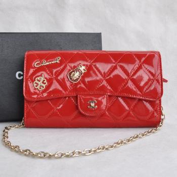 Chanel Wallet 37250 Red Enamel Ladies