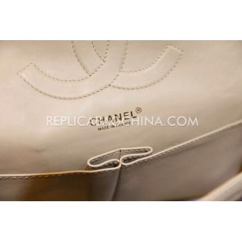 Quality Chanel  Flap Naval Stripe White Calfskin Handbag