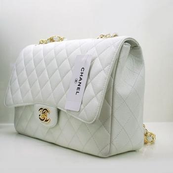 Cheap Quality Chanel 36076 White Lambskin Medium Bag