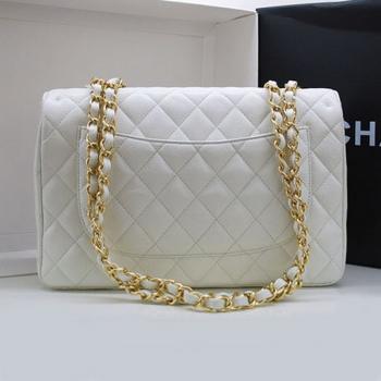 Cheap Quality Chanel 36076 White Lambskin Medium Bag