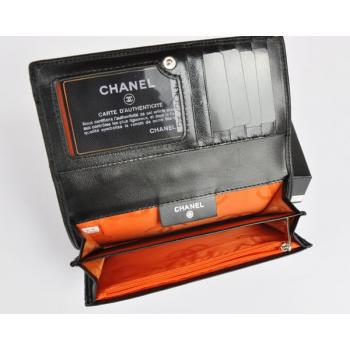 Replica Chanel Wallet 514 Black Snake Leather Wallet