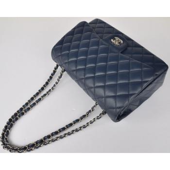 Replica Quality Chanel  Flap bags 28600 Blue Lambskin Cross Body Bag